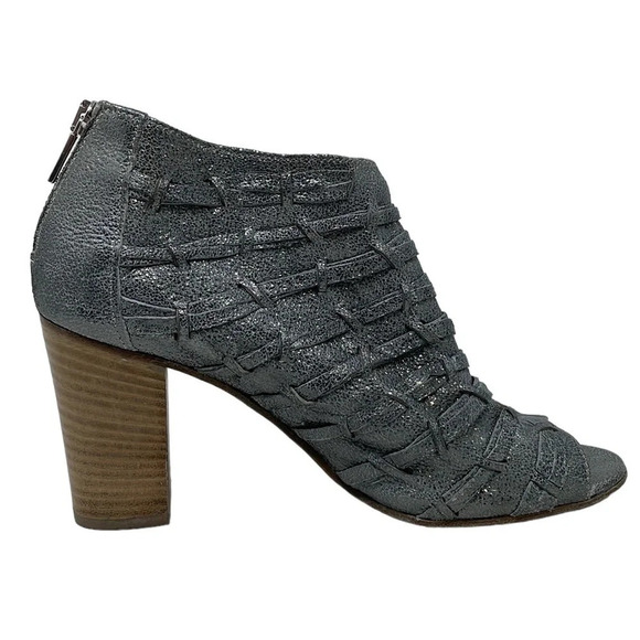 RON WHITE Sandals Silver Metal Ankle Strap Italy Size 38 - Picture 1 of 10